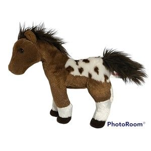 Aurora Appaloosa Horse Pony Plush Stuffed Animal 11" Brown White Spotted